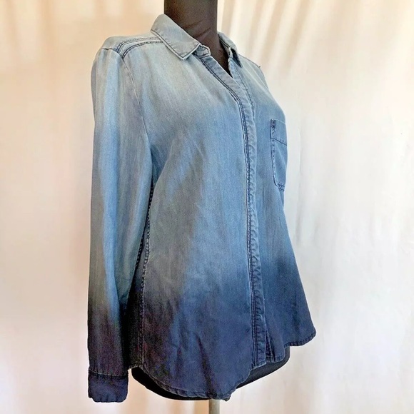 Anthropologie Holding Horses Chambray Ombré Top - Size 4 Small - Picture 2 of 4